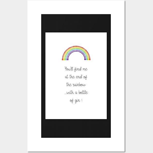 Gin & Rainbows Typography Print Wall Art by AdamRegester